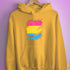 Pansexual Pride Flag Ripped Reveal Hoodie - Mustard